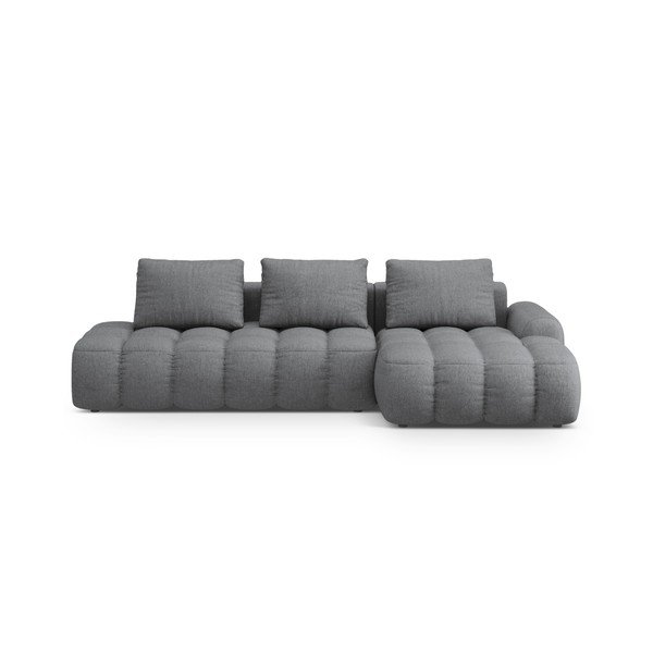 Divano angolare grigio allungabile/con contenitore (con penisola a destra/con chaise lounge) Linz – Cosmopolitan Design