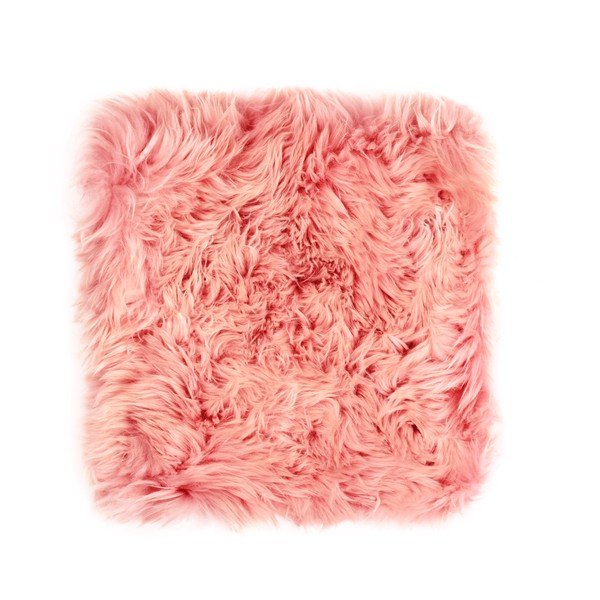 Cuscino in pelle di pecora rosa per sedia da pranzo Zealand, 40 x 40 cm - Royal Dream