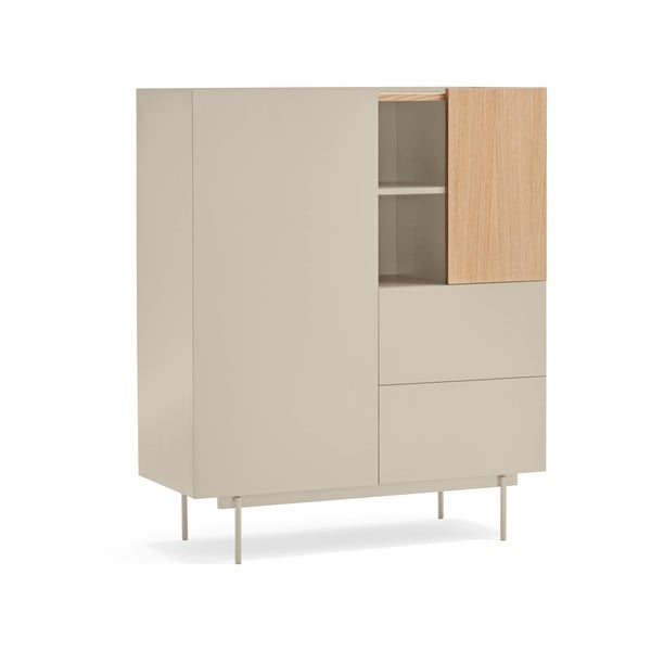 Cassettiera alta beige/naturale in rovere 100x45 cm Otto - Teulat-image-1