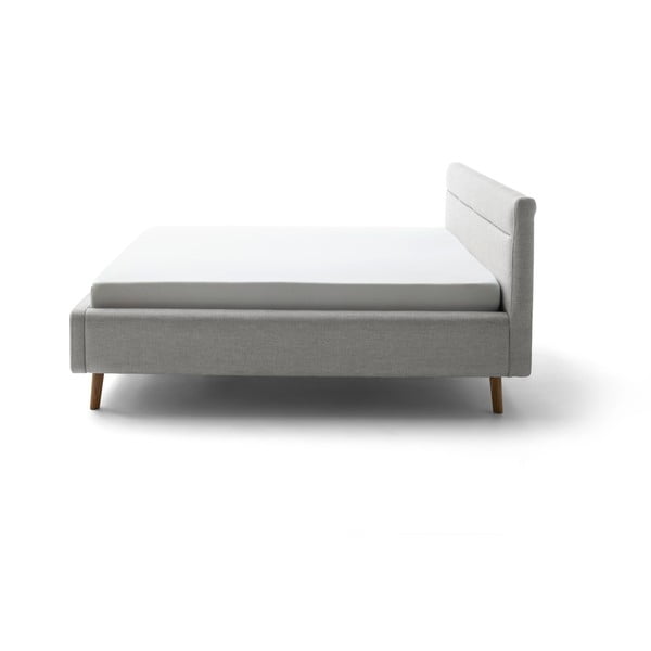 Letto matrimoniale imbottito grigio con contenitore con rete inclusa 160x200 cm Lotte – Meise Möbel-image-4