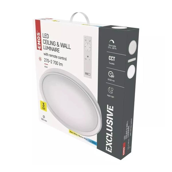 Plafoniera a LED bianca con telecomando Ilvi - EMOS-image-1