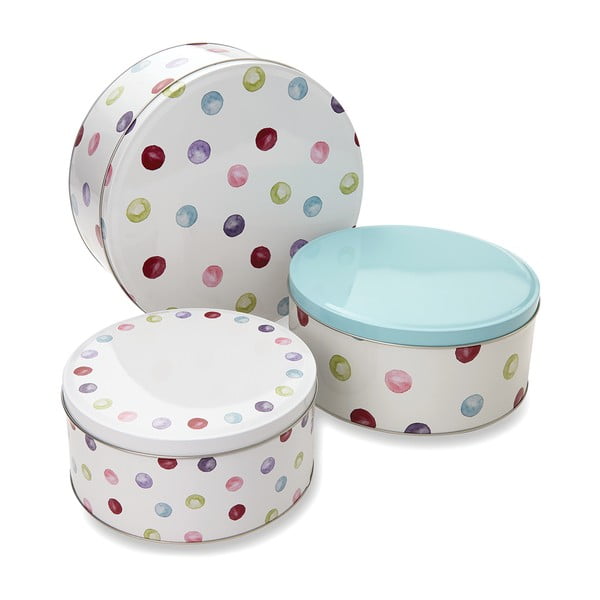 Barattoli per caramelle in acciaio in set da 3 Spotty Dotty - Cooksmart ®