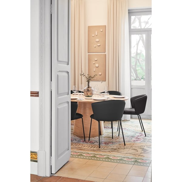 Set di sedie da pranzo nera in imbottito 2 pz Add – Teulat-image-2