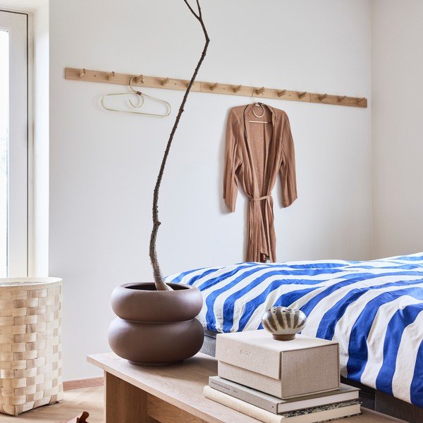 Set copripiumino e federa bianco/blu in cotone per letto singolo 140x200 cm Shima – OYOY Living Design-image-1