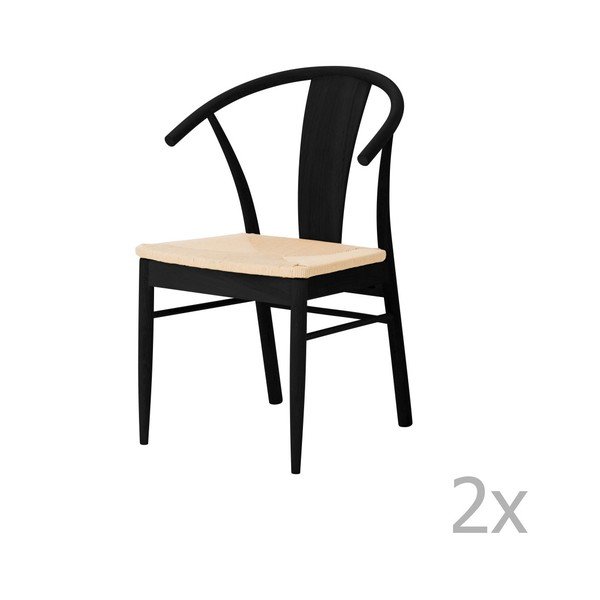 Sedia da pranzo in rovere nero Janik - Interstil-image-1