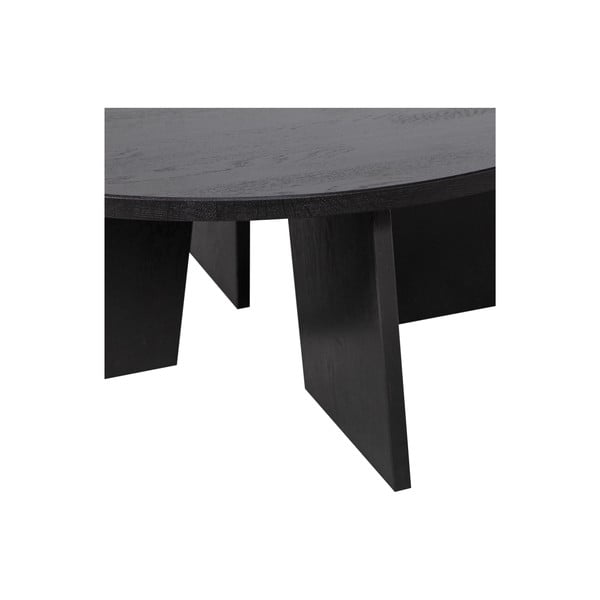Tavolino da salotto rotondo nero ø 90 cm Fries – WOOOD-image-3