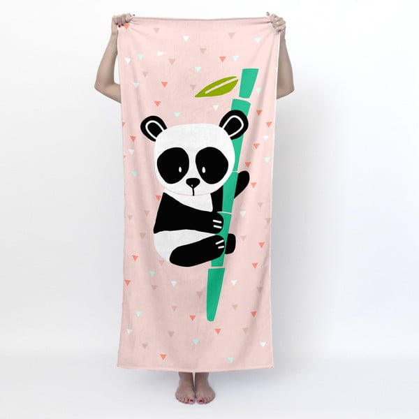 Asciugamano rosa chiaro 150x70 cm Panda - Moshi Moshi-image-2