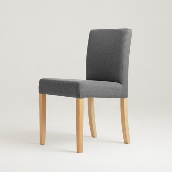 Sedia grigia media con gambe naturali su misura Wilton - CustomForm-image-1