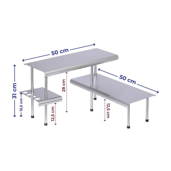 Ripiano supplementare in acciaio inox Massivo - Maximex-image-3