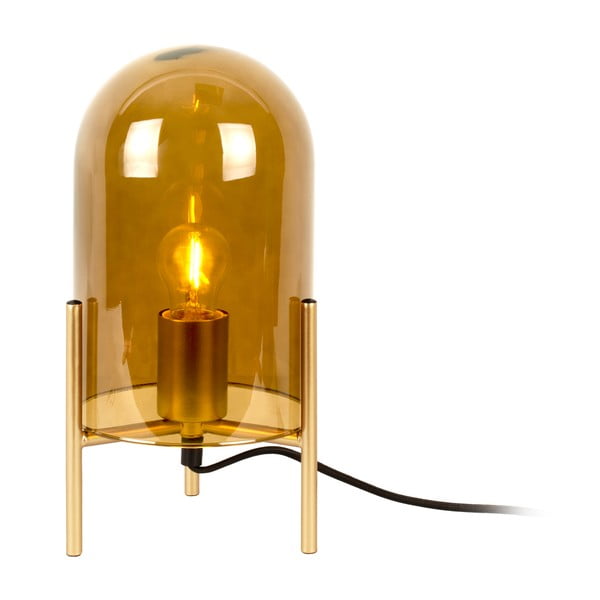 Lampada da tavolo Bell in vetro giallo senape, altezza 30 cm - Leitmotiv