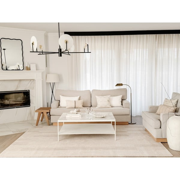 Tappeto beige in lana 160x240 cm Agnus Brush Lines – Agnella-image-2