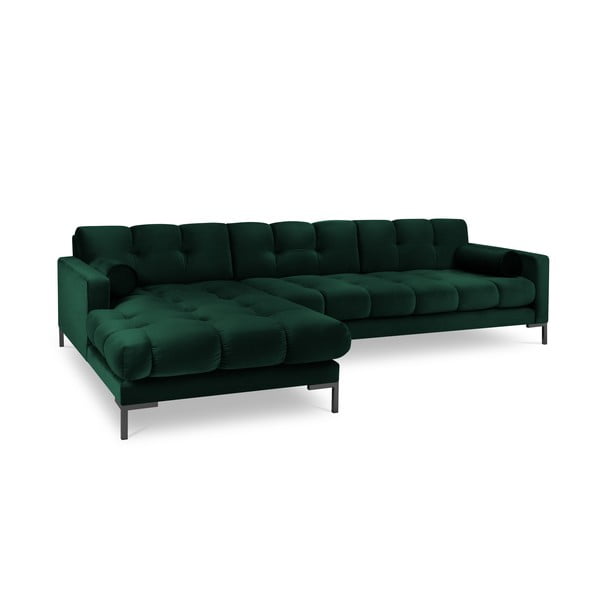 Divano angolare in velluto verde scuro, angolo sinistro Bali - Cosmopolitan Design-image-2