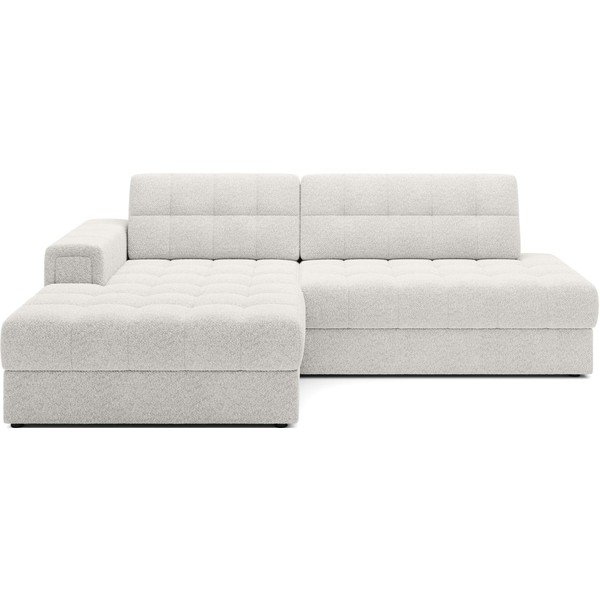 Divano angolare color crema allungabile (con penisola a sinistra/con chaise lounge) con rivestimento in bouclé Blezalt – ELTAP