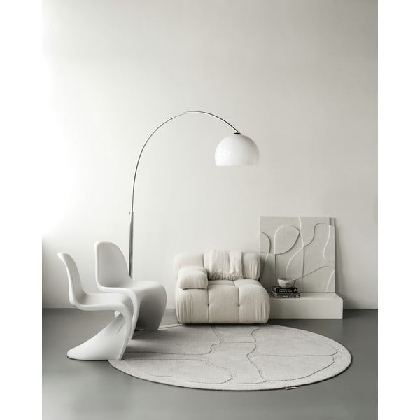 Tappeto rotondo in lana grigio chiaro ø 120 cm Morphic Organica - Agnella-image-4