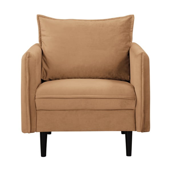 Poltrona marrone con rivestimento in velluto Juli – Ropez-image-1