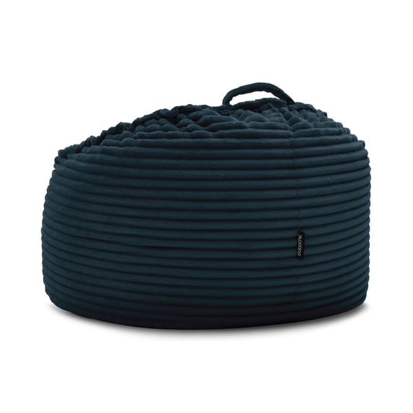 Puof a sacco blu scuro con rivestimento in velluto a coste Socrate – Bobochic Paris-image-4