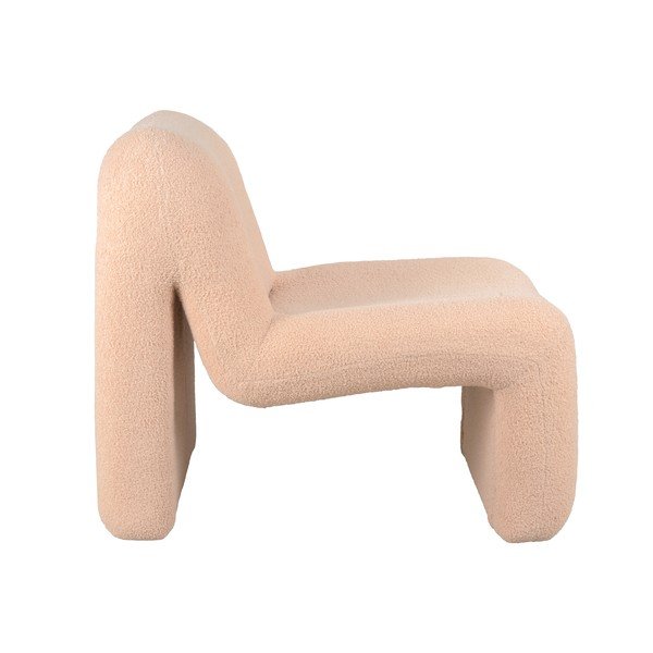 Poltrona in tessuto bouclé beige e marrone chiaro Fuerza - Leitmotiv-image-1