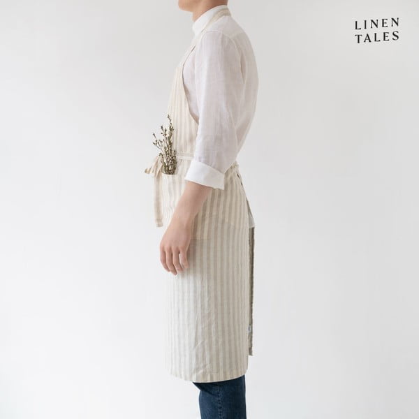 Grembiule in lino Natural White Stripes - Linen Tales-image-1