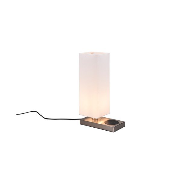 Lampada da tavolo con caricatore wireless in argento (altezza 35 cm) Haley - Reality-image-2