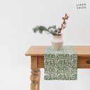 Runner in lino 40x200 cm Evergreen Damask – Linen Tales