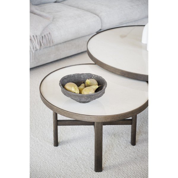 Tavolino rotondo marrone scuro con piano in ceramica 60x60 cm Marsden - Rowico-image-3