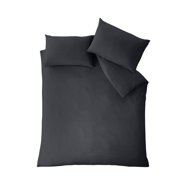 Set copripiumino e federa nero per letto matrimoniale 200x200 cm So Soft Non Iron – Catherine Lansfield
