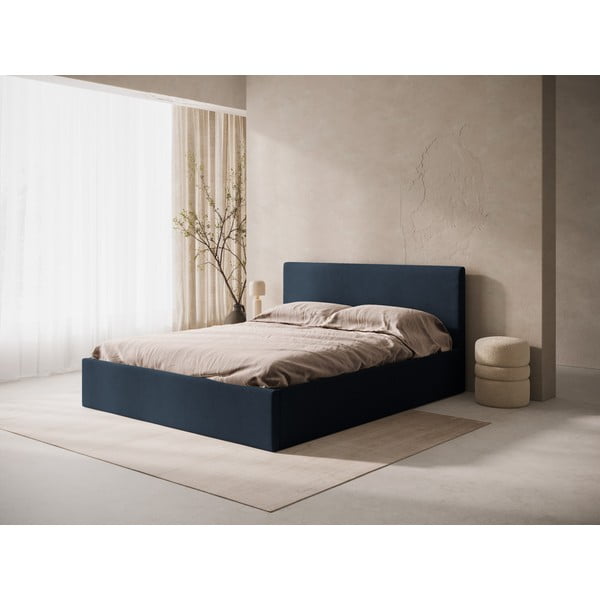 Testiera blu scuro in imbottito 210,5x100 cm Remo – Micadoni -image-1