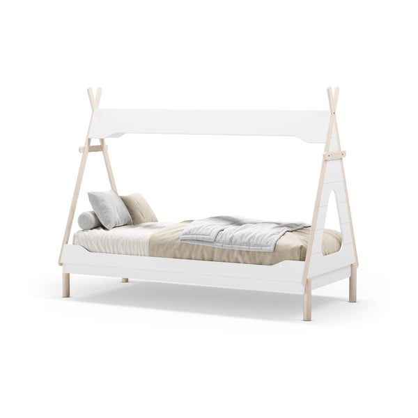 Letto per bambini in legno di pino bianco 90x190 cm Nora - Marckeric-image-4