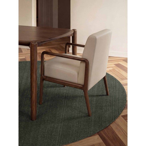 Tappeto rotondo verde scuro in lana tessuto a mano ø 200 cm Greenwich – Ted Baker-image-1