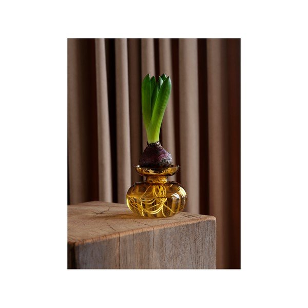 Vaso in vetro giallo ocra fatto a mano (altezza 9 cm) Inu - Zone-image-3