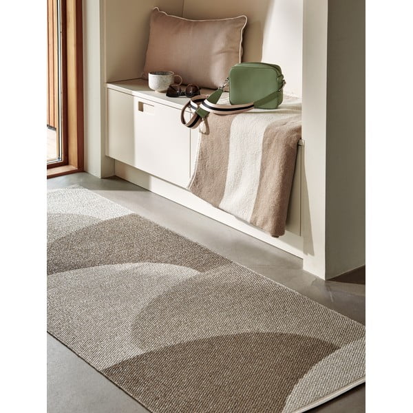 Passatoia da interno/esterno beige 70x270 cm Hill Dark Linen – Pappelina-image-1