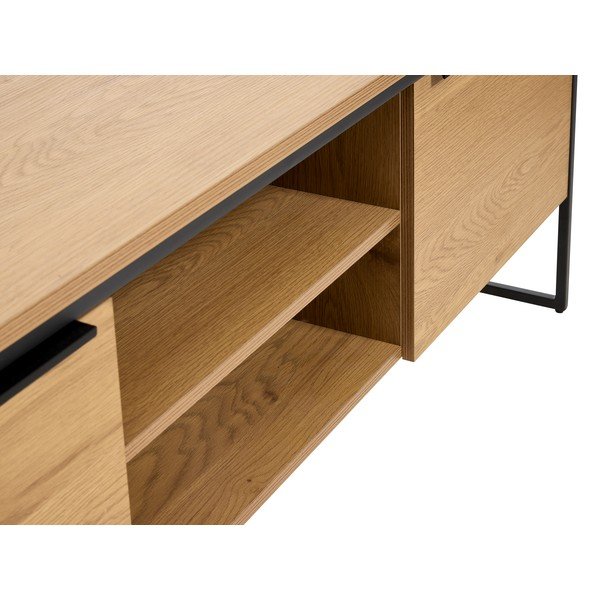Mobile TV di colore naturale con effetto rovere 155x55x45 cm Cesura – Unique Furniture-image-3