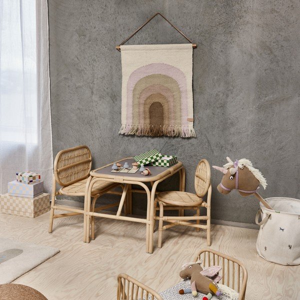 Tavolino per bambini in rattan 70x48 cm Nana – OYOY Mini-image-1