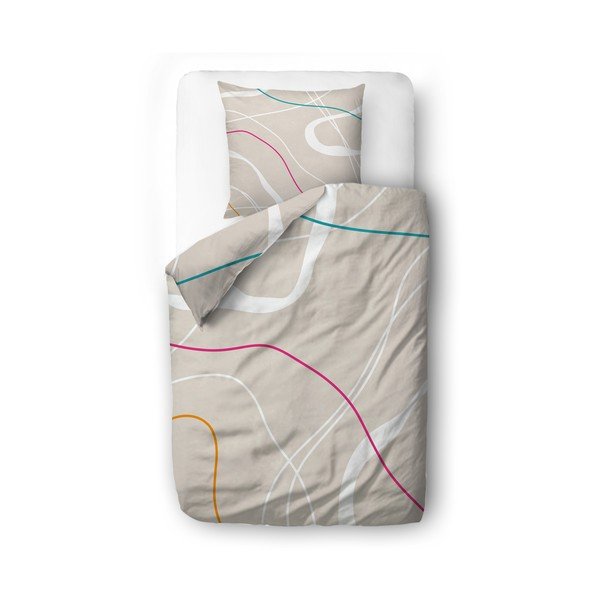 Biancheria da letto singola in cotone sateen beige 140x200 cm Little Touch of Colours - Butter Kings