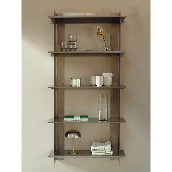 Mensola argentata in acciaio inox con ripiani multipli 70 cm Tivo Shelving Unit - 5-tier – noo.ma-image-1