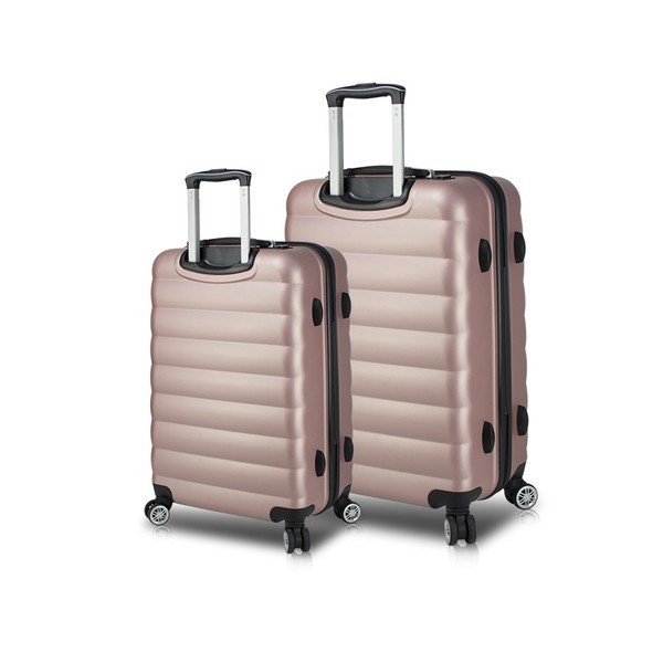 Set di 2 valigie da viaggio rosa su ruote con porte USB My Valice RESSNO Large & Medium - Myvalice