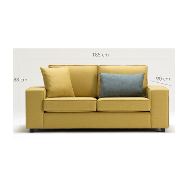 Divano giallo a due posti Doty - Balcab Home-image-3