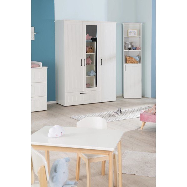 Armadio per bambini bianco con specchio 139x190 cm Sylt - Roba-image-4