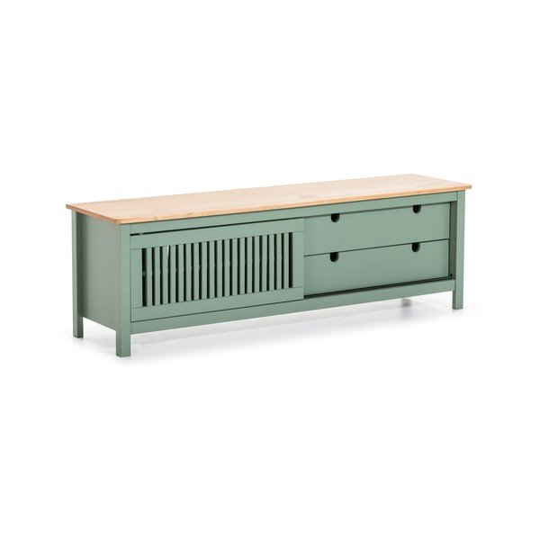 Tavolo TV in legno verde Bruna - Marckeric-image-2