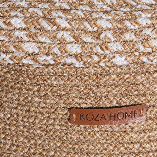 Scatola con coperchio beige in tessuto 36x45x50 cm – Mioli Decor-image-3