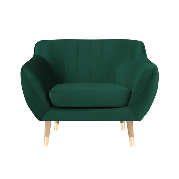 Poltrona in velluto verde scuro Benito - Mazzini Sofas