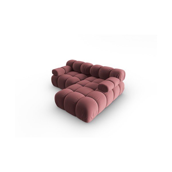 Divano angolare in velluto rosa (angolo destro) Bellis - Micadoni Home-image-4