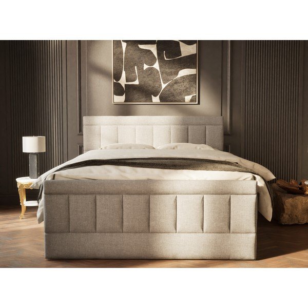Letto boxspring grigio con contenitore 180x200 cm Caya – Maison de Rêve-image-4