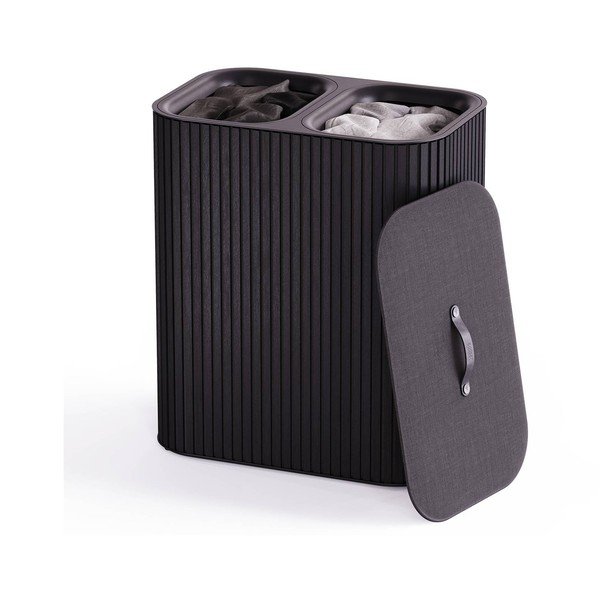 Cesta per il bucato nera in bambù 2x45 l Tota Luxe – Joseph Joseph