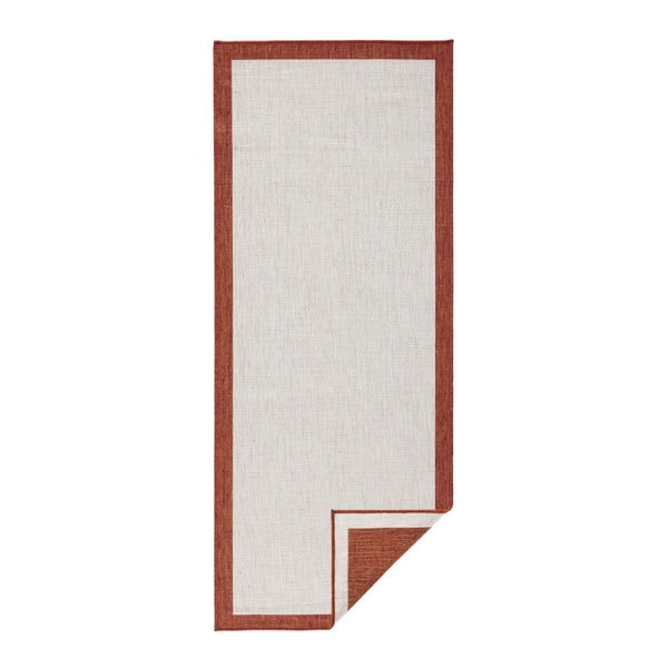 Tappeto da esterno Panama rosso e crema, 80 x 350 cm - NORTHRUGS