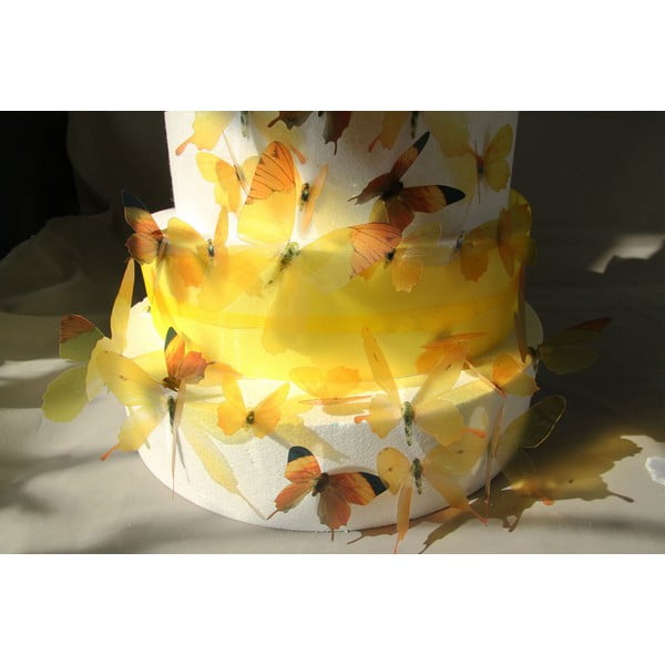 Set di 18 adesivi 3D Farfalle Giallo - Ambiance-image-3
