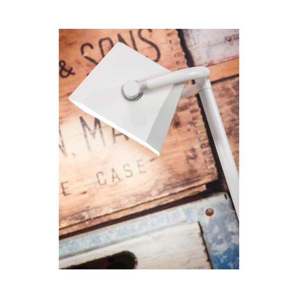 Lampada da tavolo con paralume in metallo di colore bianco e naturale (altezza 40 cm) Cambridge - it's about RoMi-image-3