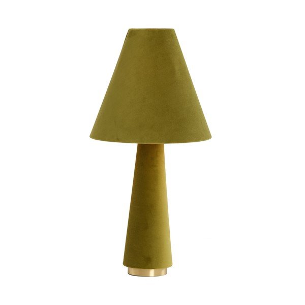 Lampada da tavolo verde con paralume in tessuto (altezza totale 61 cm) Devia – Light & Living