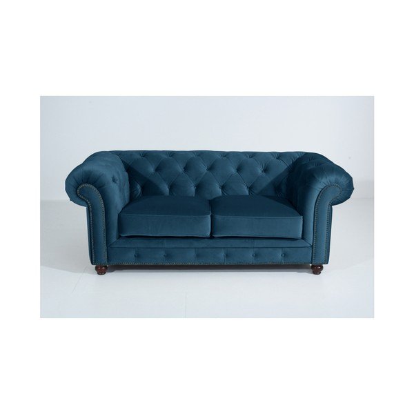 Divano blu Orleans Velvet, 196 cm - Max Winzer