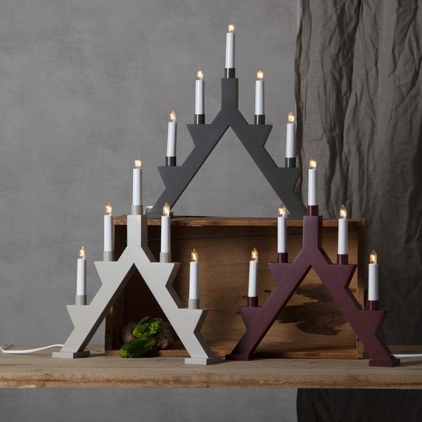 Portacandele LED con alimentazione a corrente (altezza totale 41 cm) Zack – Star Trading-image-1